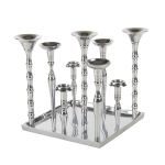 Candleholders (9) on square tray 33cm