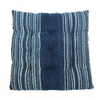 Cushion Cotton Indigo Blue Lines White 40x40cm