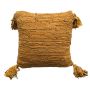 Cushion recycled leather ocher yellow 45x45cm (double sided)