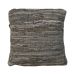 Cushion recycled leather woven light grey 45x45cm