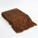 deken bruin met suedine franjes 130x170cm