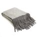 deken licht grijs met suedine franjes 130x170cm