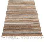 Rug woven jute,grey wool and white PET Cotton 200x300cm