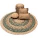 Rug braided jute print green round ø150cm