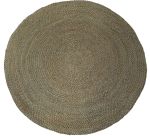 Rug braided jute round ø 120 cm olive green