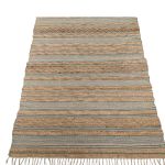 Rug woven jute, sage wool, PET cotton 160x230cm