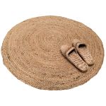 Rug braided natural jute round 90cm