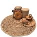 Rug braided natural jute round print copper ø120cm