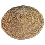 Rug braided natural jute round print copper ø120cm