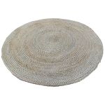 Rug jute round ø 120 cm Pale Aqua