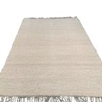 Rug recycled cotton ivory with fringes 80x140cm