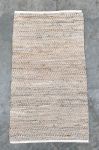 Rug recycled leather and jute beige 80x240cm