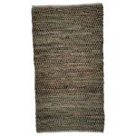 Rug recycled leather mix forestgreen and jute 250x350cm