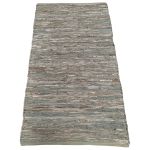 Rug recycled leather sage green with gold/copper tones 160x230cm