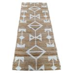 Rug runner jute white chenille woven 80x200cm