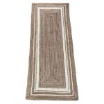 Rug woven jute in natural and off-white colour 80x200cm