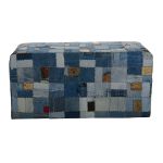 Sofa with Recycled Denim with Labels 90x45 hg 45 cm