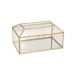 Storage box glass brass rectangular 15x10x hg 9cm