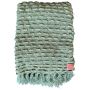 Throw chenille green with fringes 130x170cm